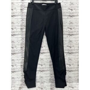 Oblique Creations Y2K Dress Pants Scrunch Leg Black Genuine Leather Stripe XL